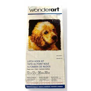 Wonderart Vintage 2014 Latch Hook Kit 12"X12" Puppy Love 426132 With Latch Hook